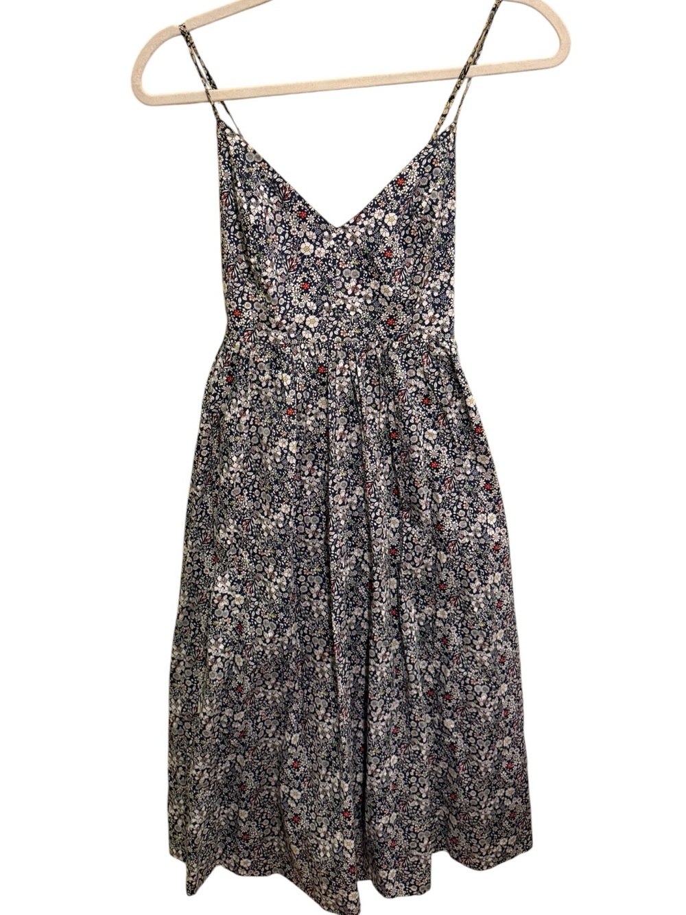 NWOT J. Crew Liberty Fabrics Thorpe Lace Up Floral Lined Pocket Dress- Size 4
